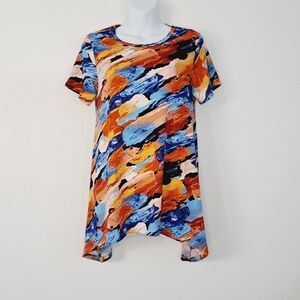 Lularoe Vibrant Earth Tones‎ Melissa Tunic Top Oversized Size XS